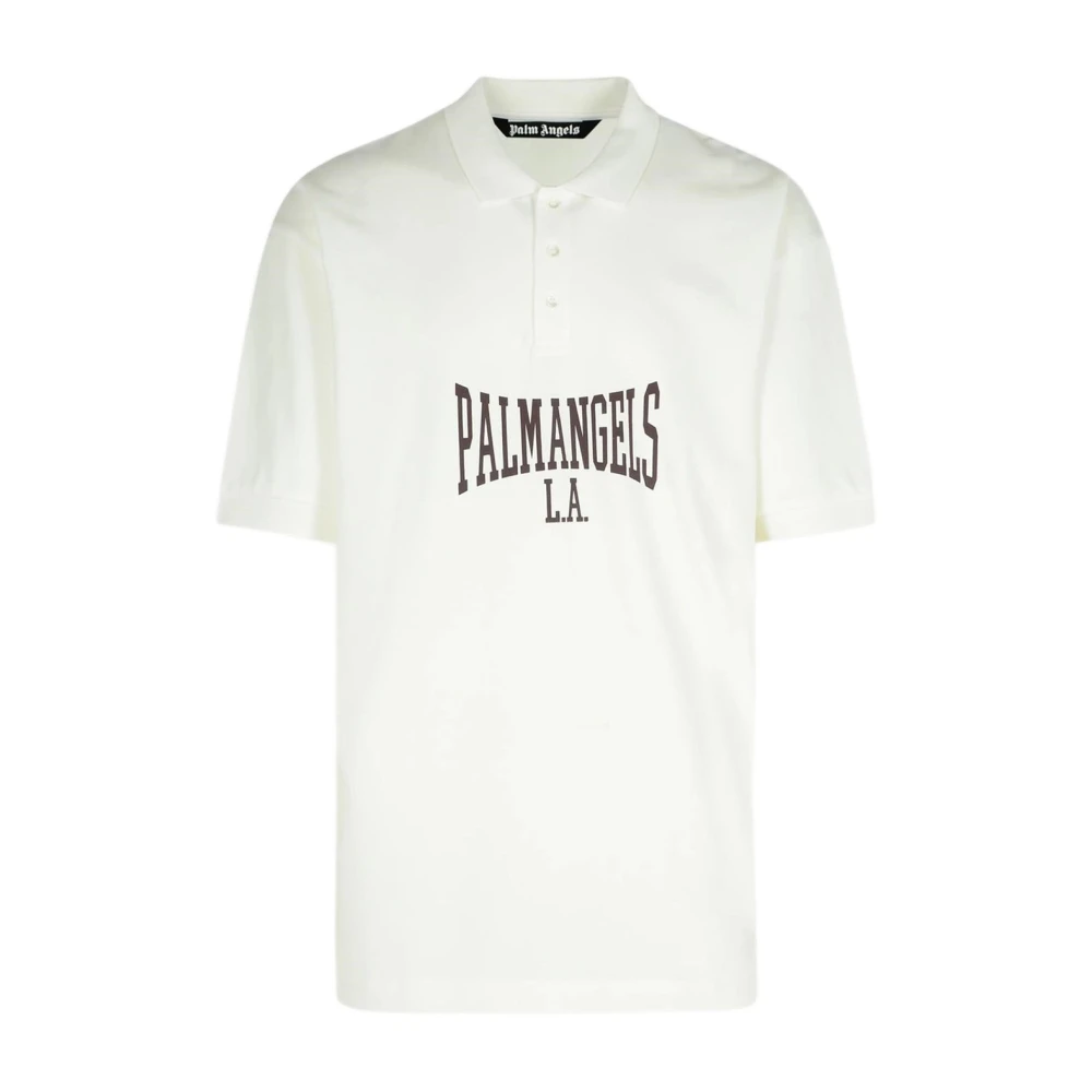 Palm Angels Mannelijk Wit College Logo Polo