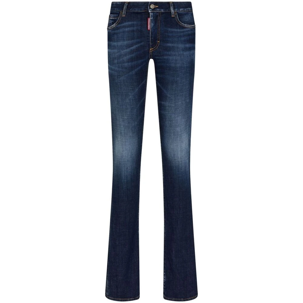 Dsquared2 Indigo Cut-Out Skinny Jeans Blue Dames