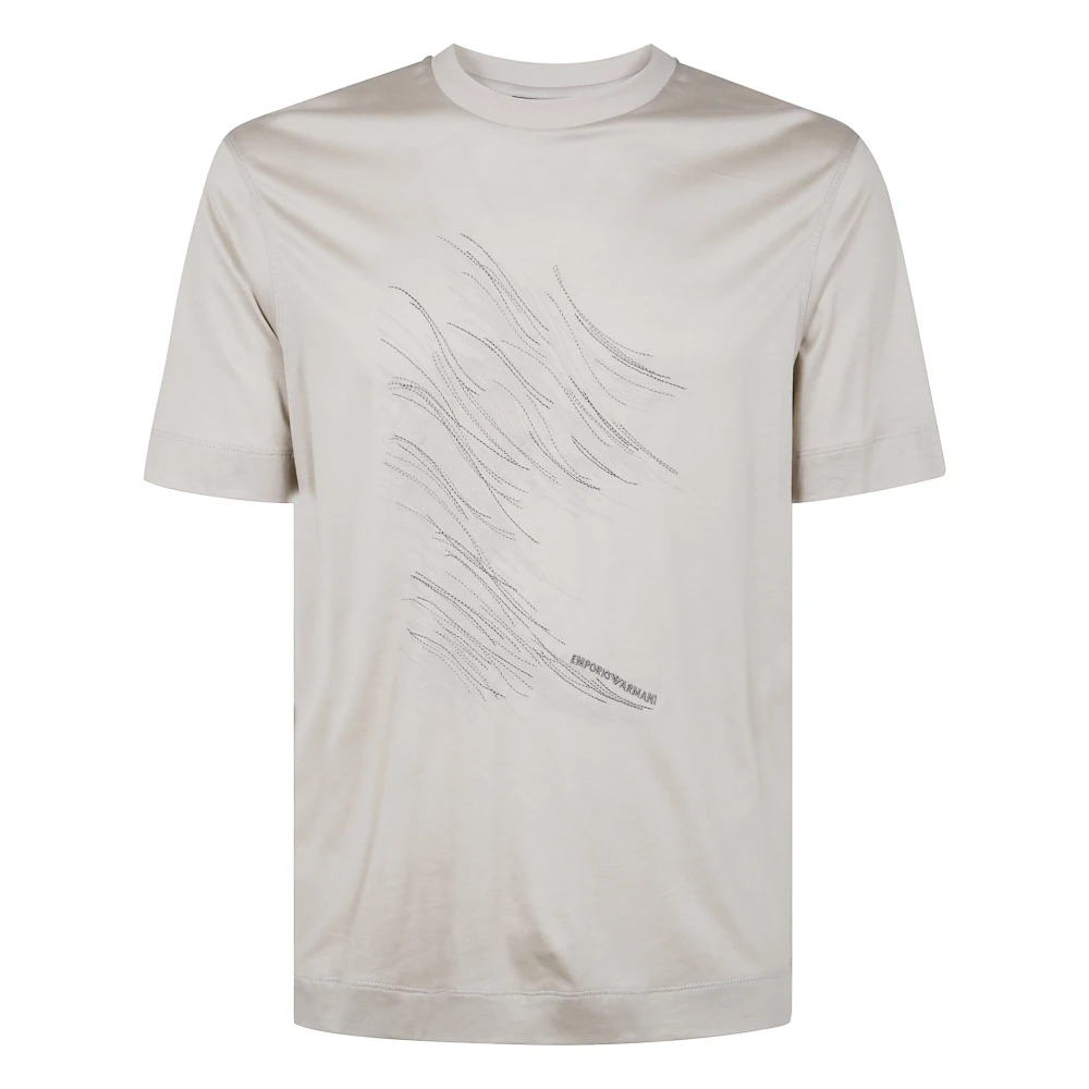 Emporio Armani Casual Katoenen T-Shirt voor Mannen Gray Heren