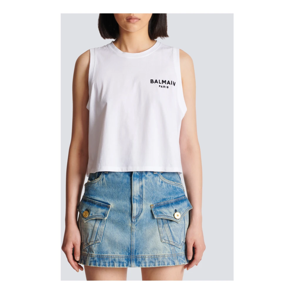 Balmain Flock tanktop White Dames