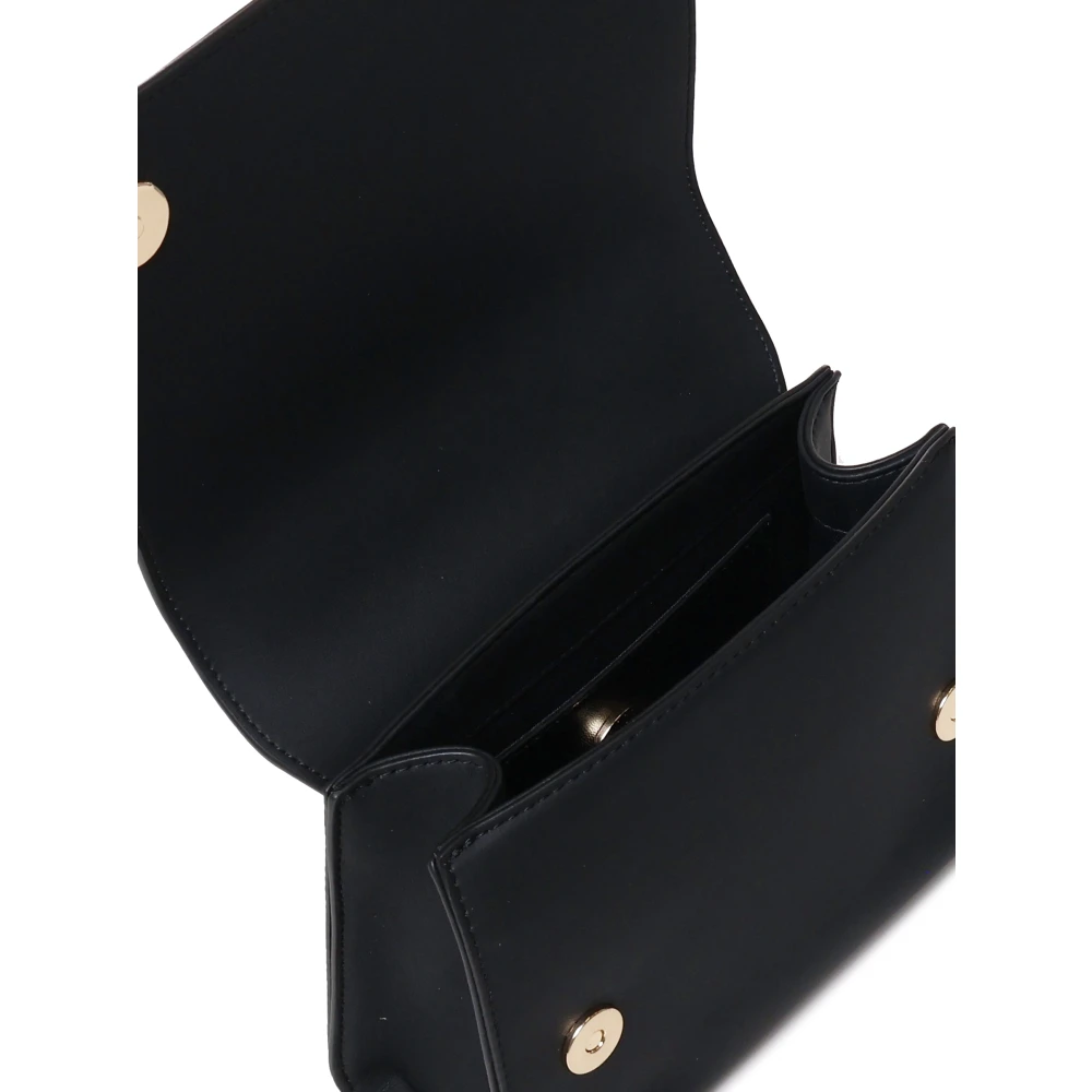 Love Moschino Zwarte Ecolederen Handtas met Gouden Letters Black Dames