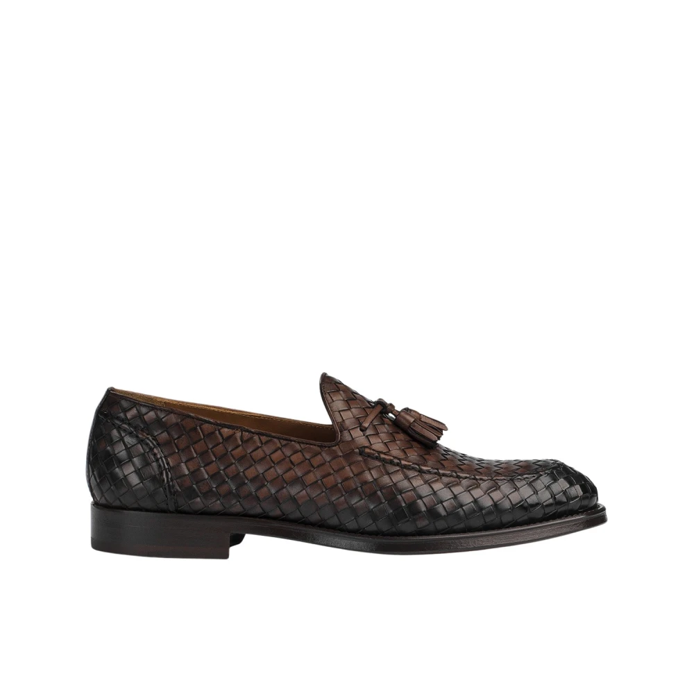 Doucal's Men's Brown Woven Leather Loafer With Tassels - Loafers - 10 Uk - Shoes