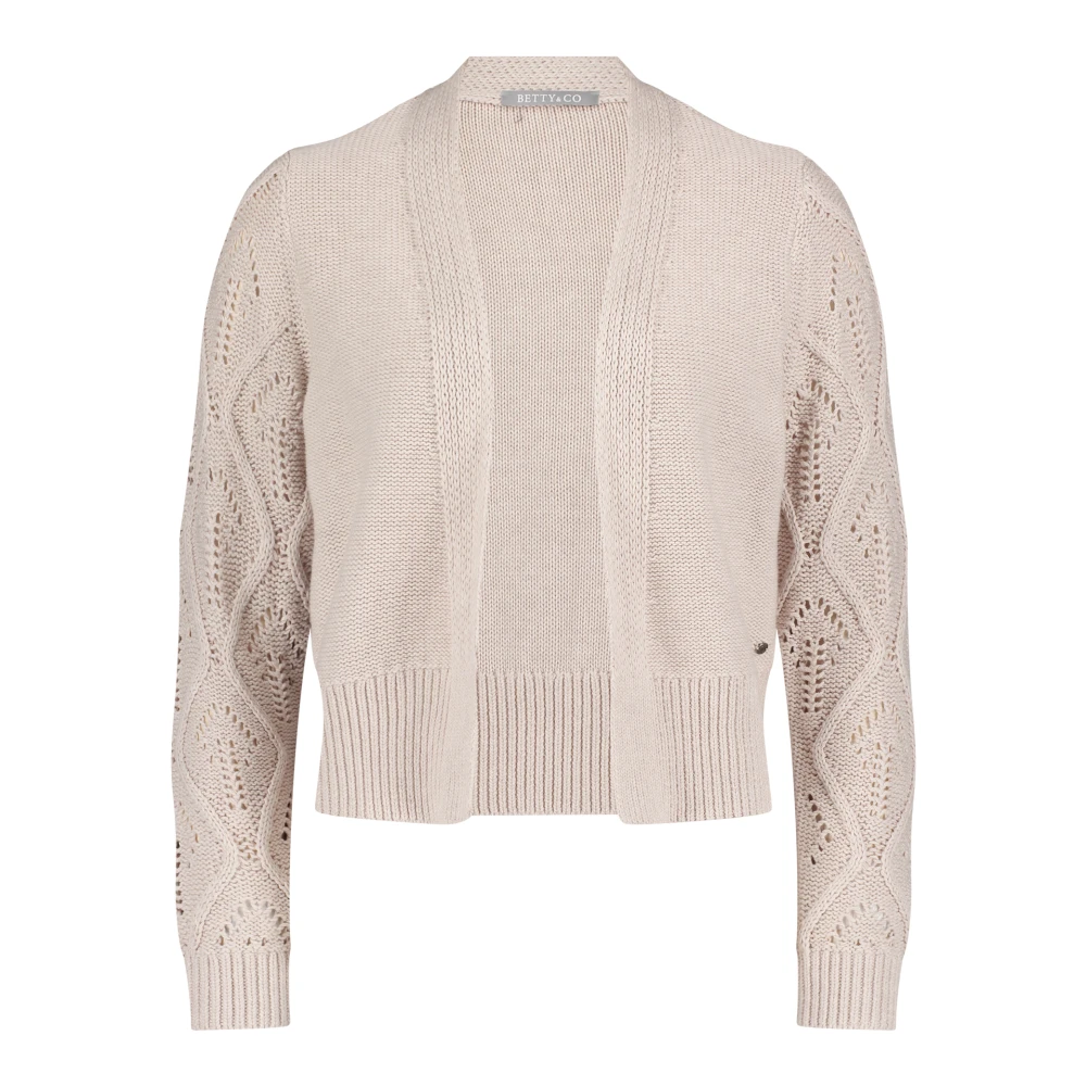 Betty & Co Chunky Gebreid Vest Beige Dames