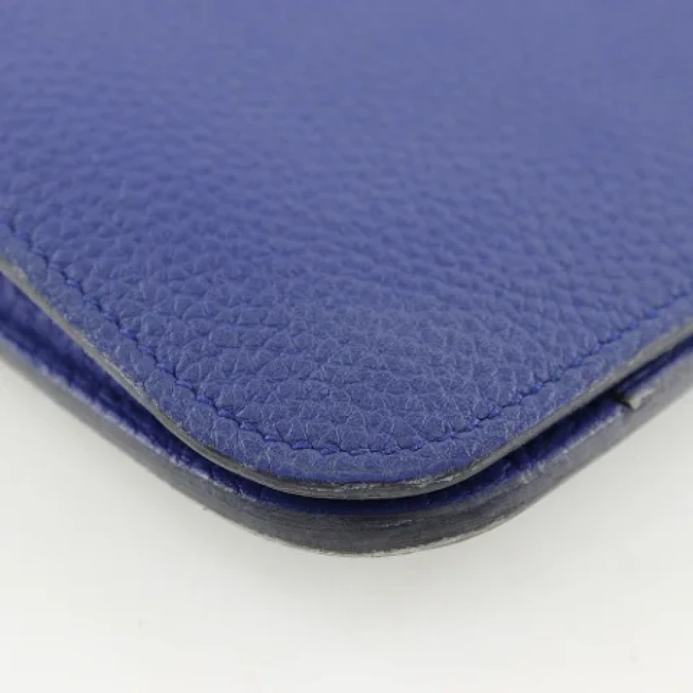 Hermès Vintage Pre-owned Leather wallets Blue Dames