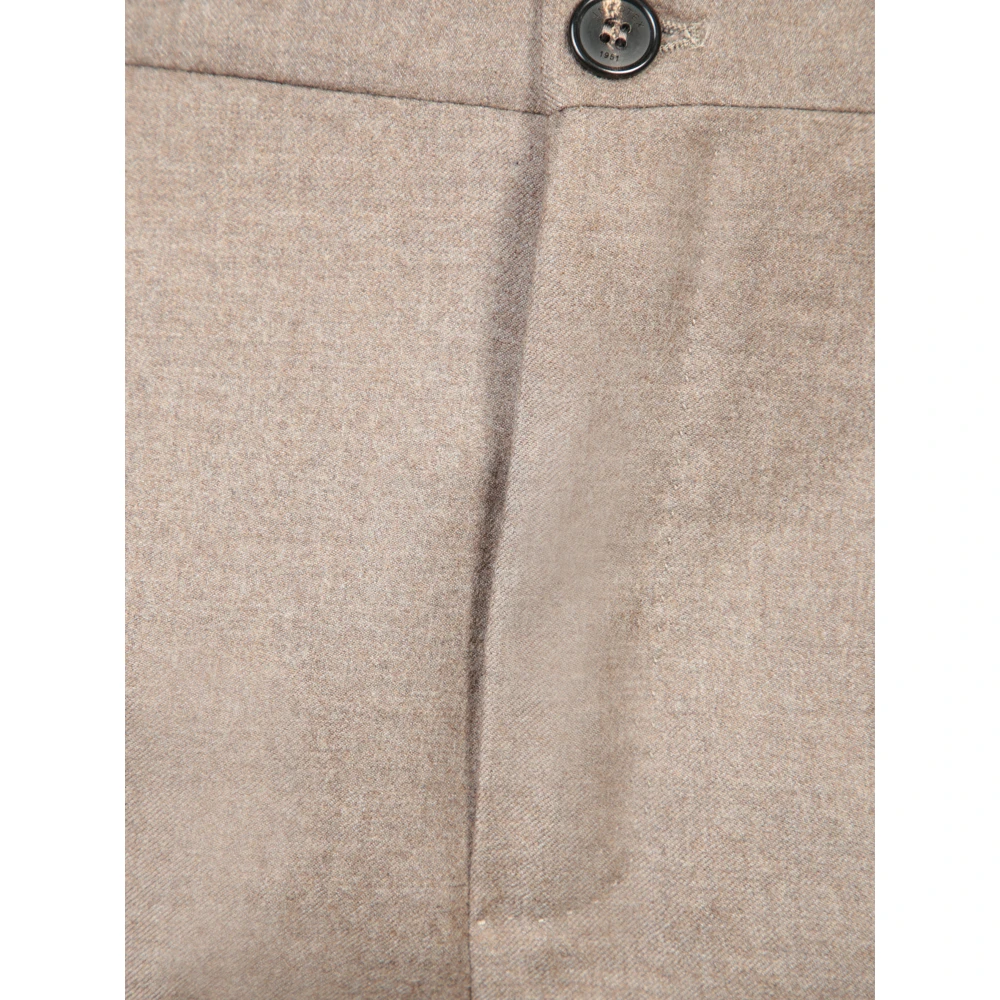Incotex Beige Wol Tapered Fit Broek Beige Heren