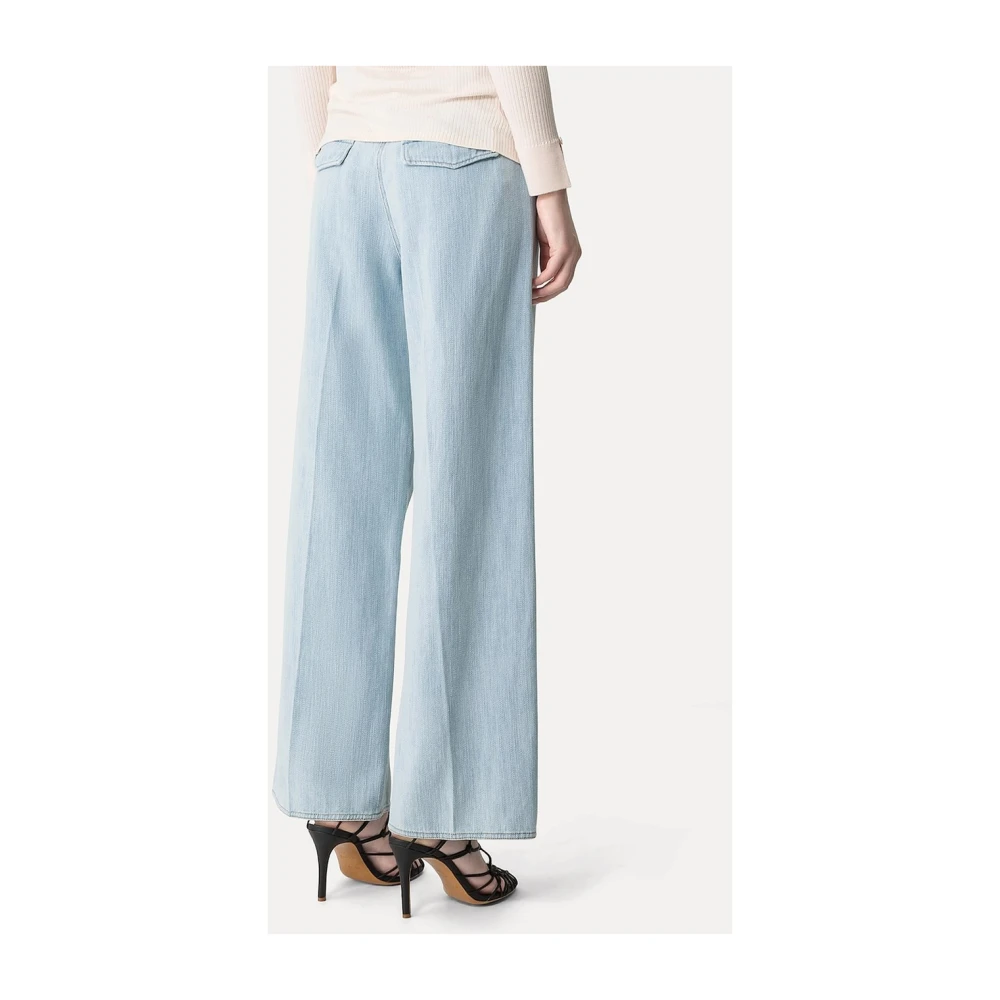 Forte Vijf-pocket katoenen broek Blue Dames
