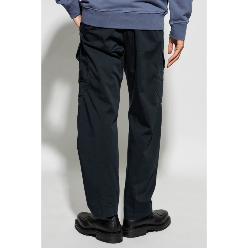 Stone Island Broek met Logo Blue Heren