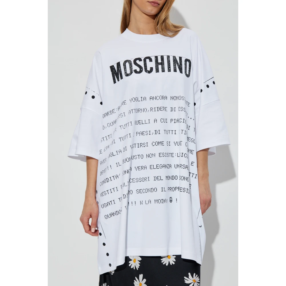 Moschino Jurk met print White Dames