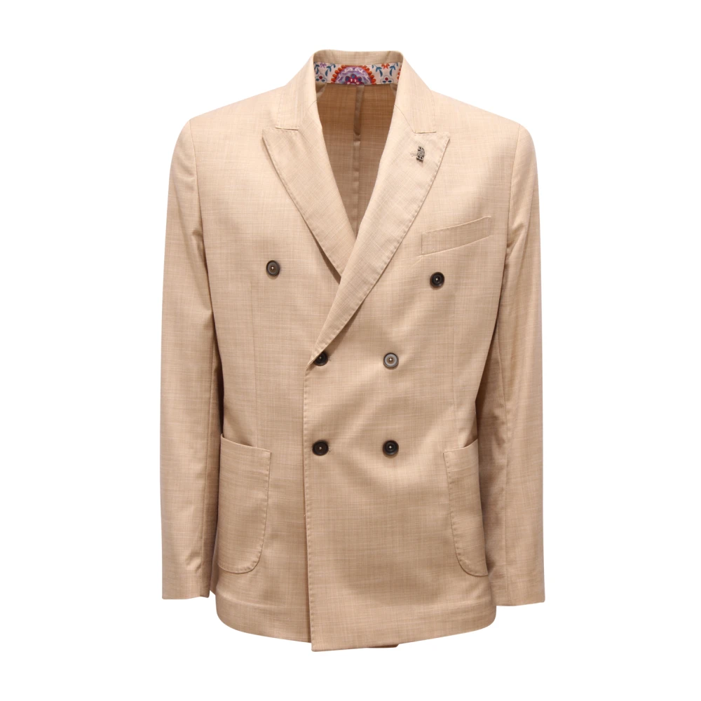 Bob Beige Blazers, Male, L, Suit402 Double-Breasted Suit