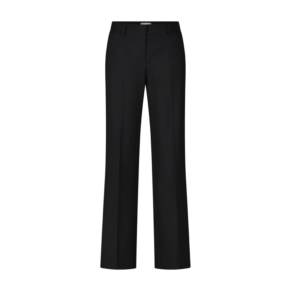 Seductive Elegante broek met rechte snit en plooien Black Dames