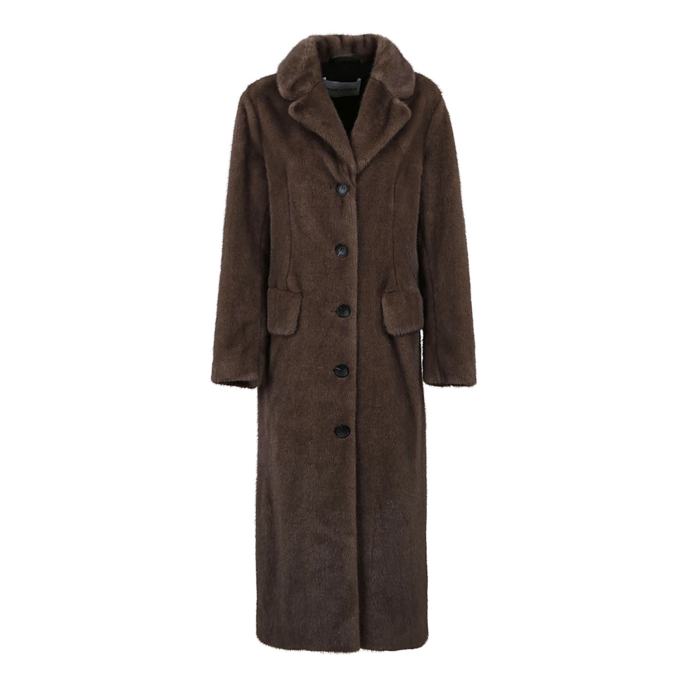 Stand Studio Single-Breasted Coats Brown Dames