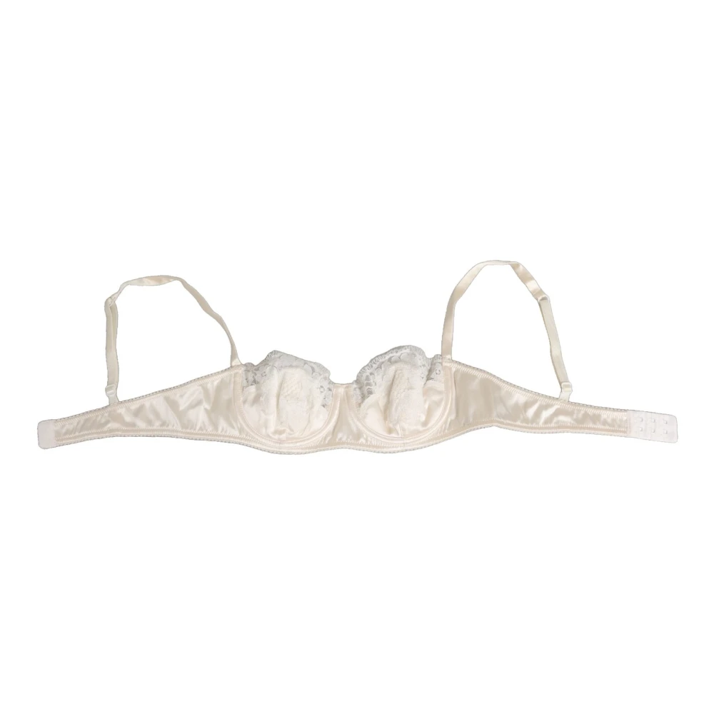 Dolce & Gabbana Women's White Silk Balconette Bra Underwear