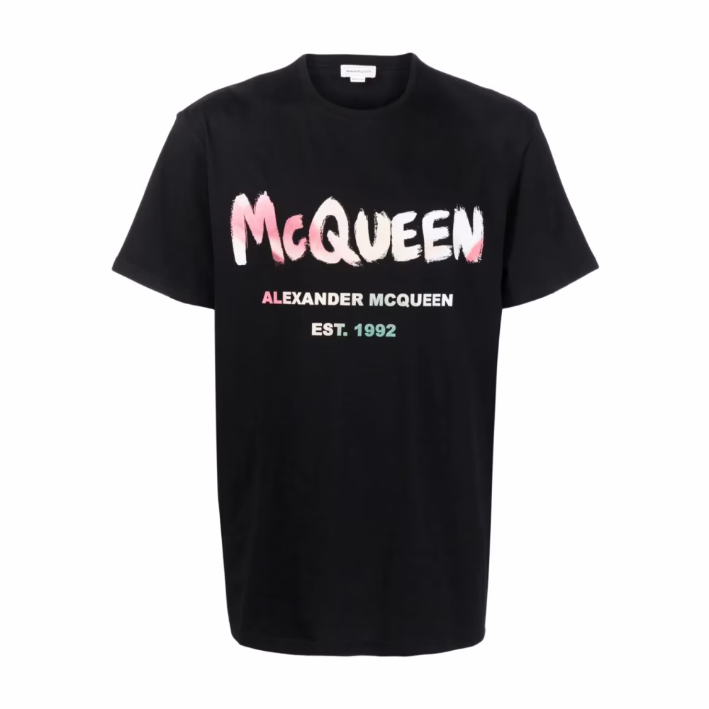 Graffiti Logo Multi Print T-Shirt Schwarz