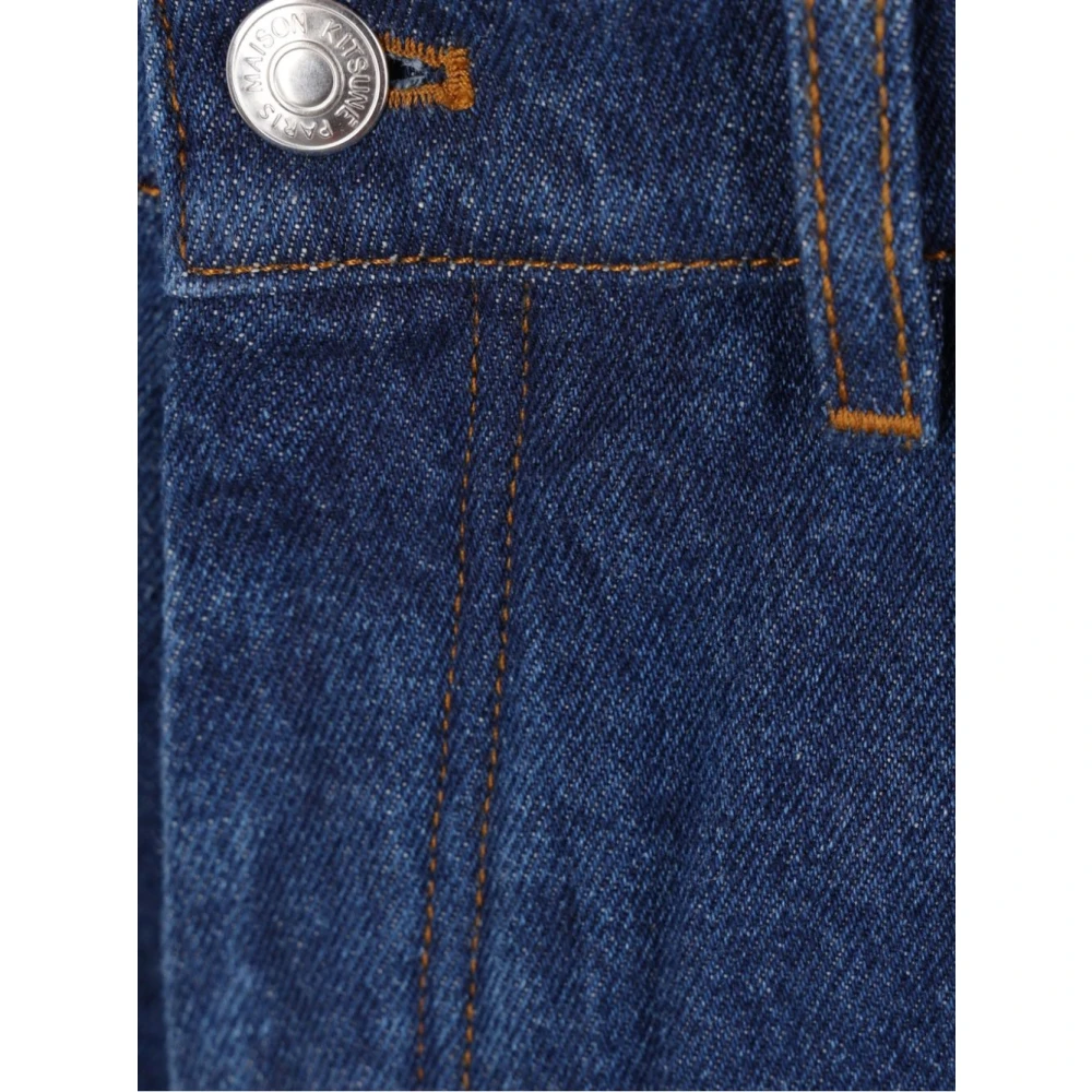 Maison Kitsuné Stone Straight Denim Jeans Blue Heren
