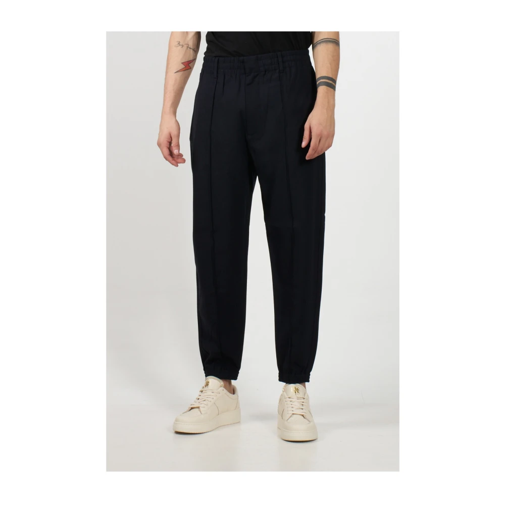 Emporio Armani Relaxte pasvorm broek Blue Heren