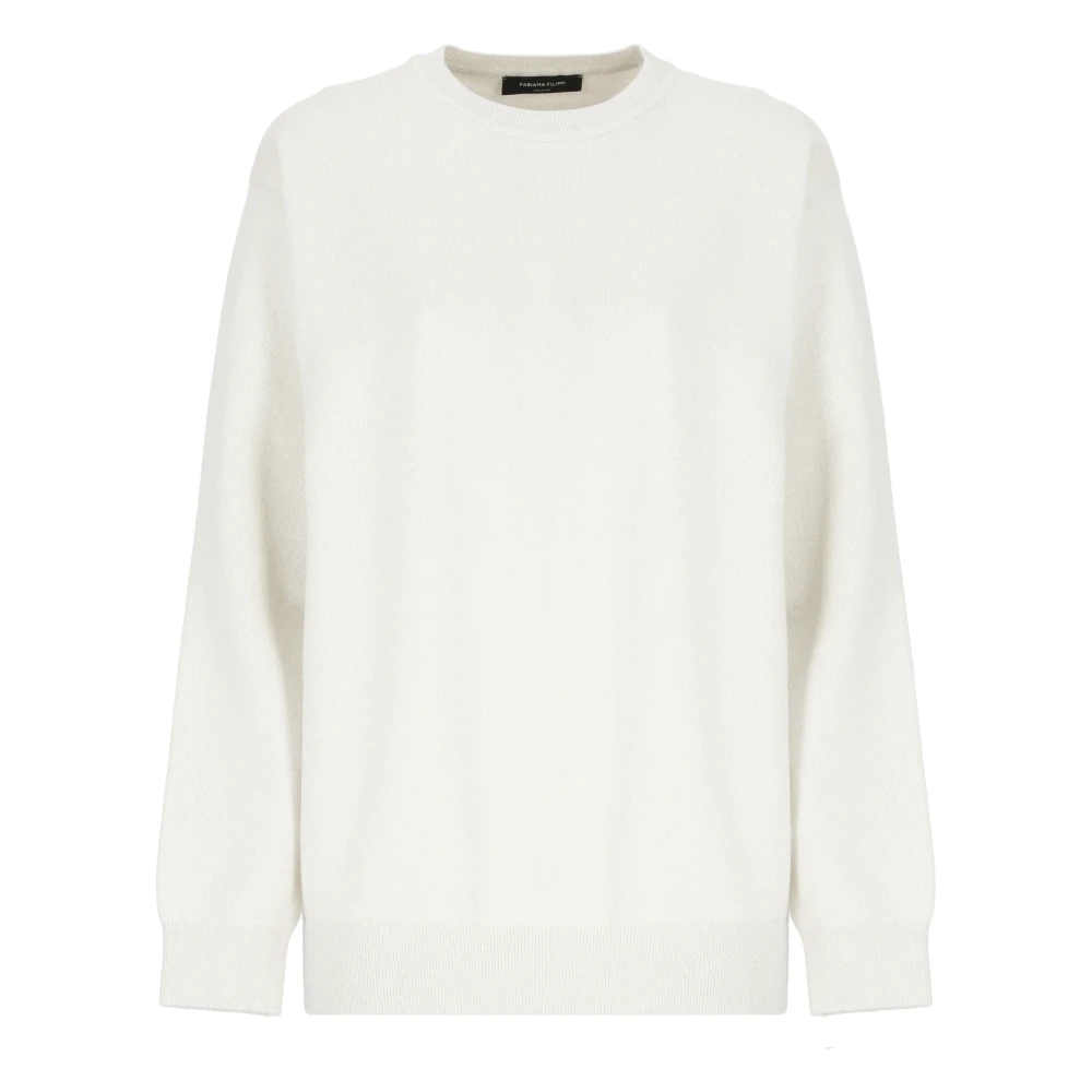 Fabiana Filippi Ivoor Wolmix Crew Neck Sweater Beige Dames