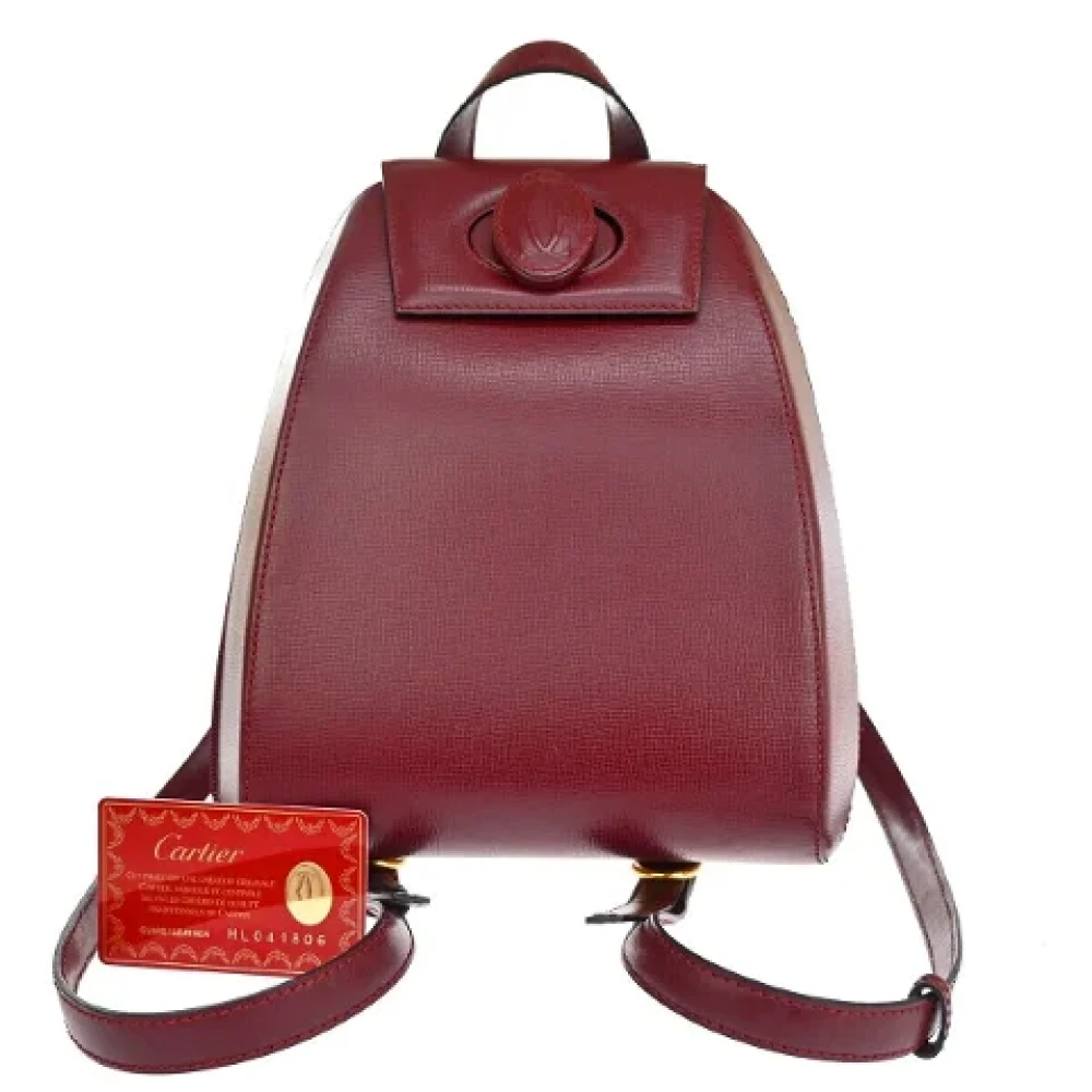 Cartier Vintage Pre-owned Leather backpacks Red Dames