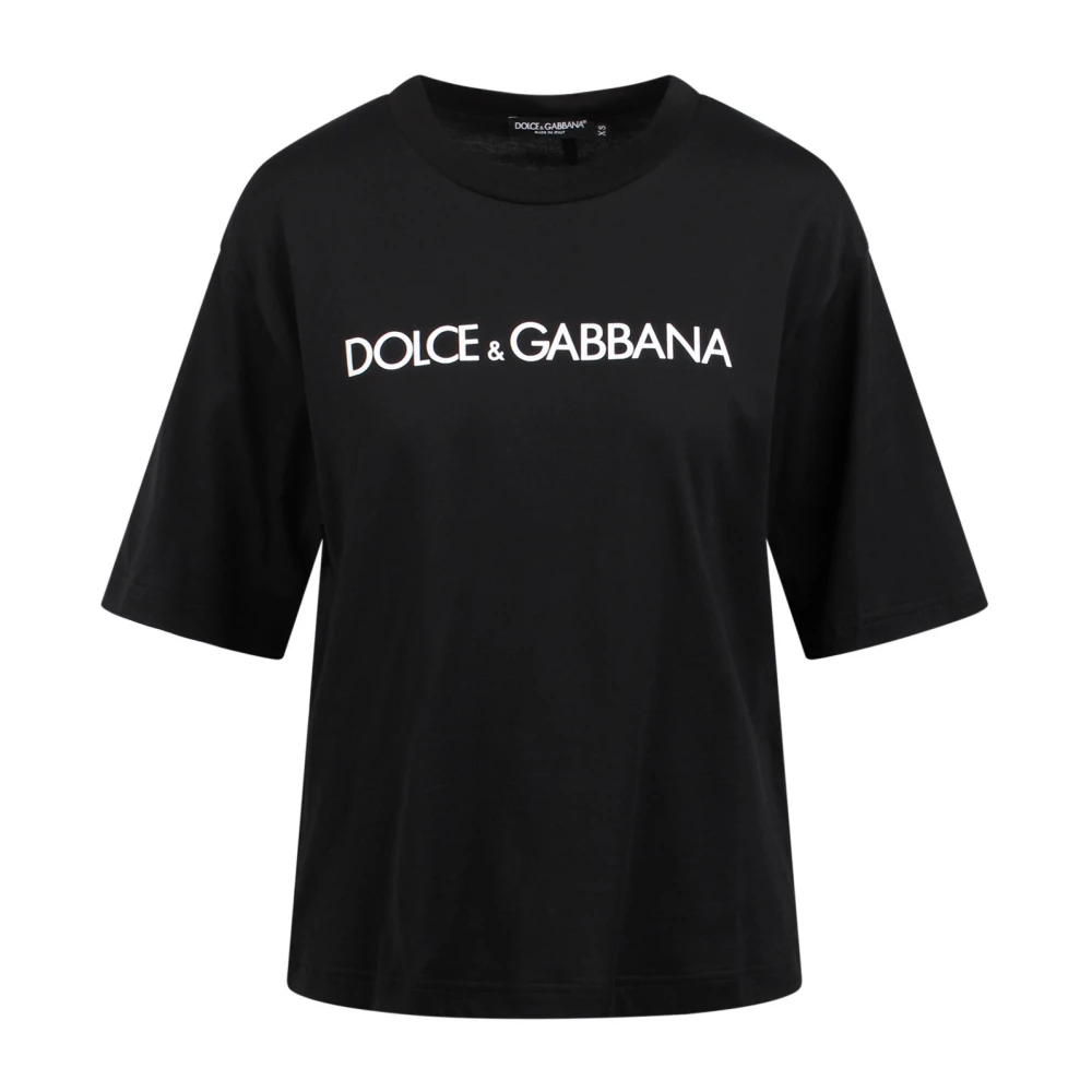 Dolce & Gabbana Logo-print Katoenen T-shirt Black Dames
