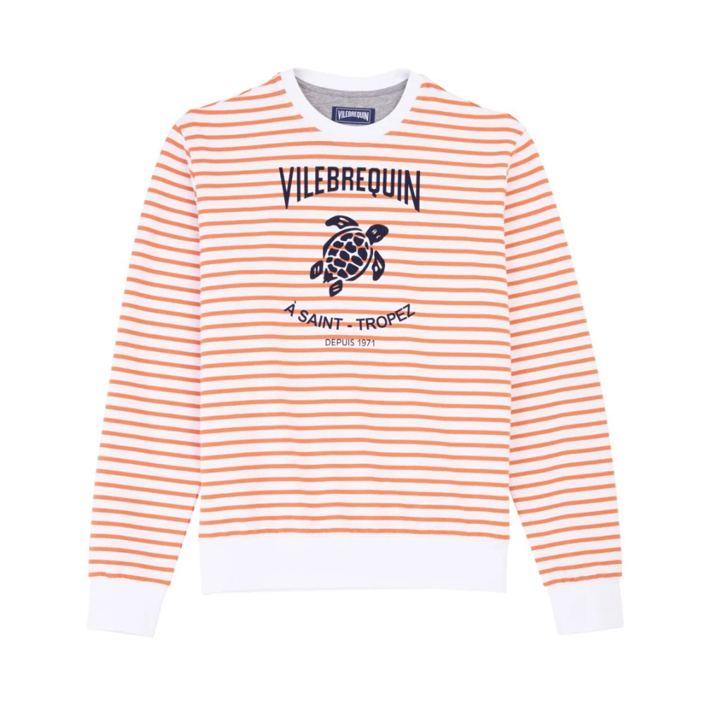 Vilebrequin Gestreept katoenen sweatshirt voor heren Orange Heren