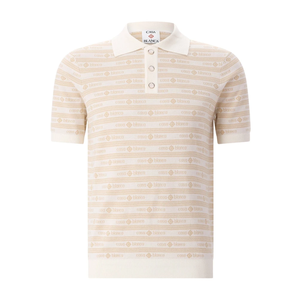 Casablanca Polo Shirts, Male, L, Polo Shirt Beige