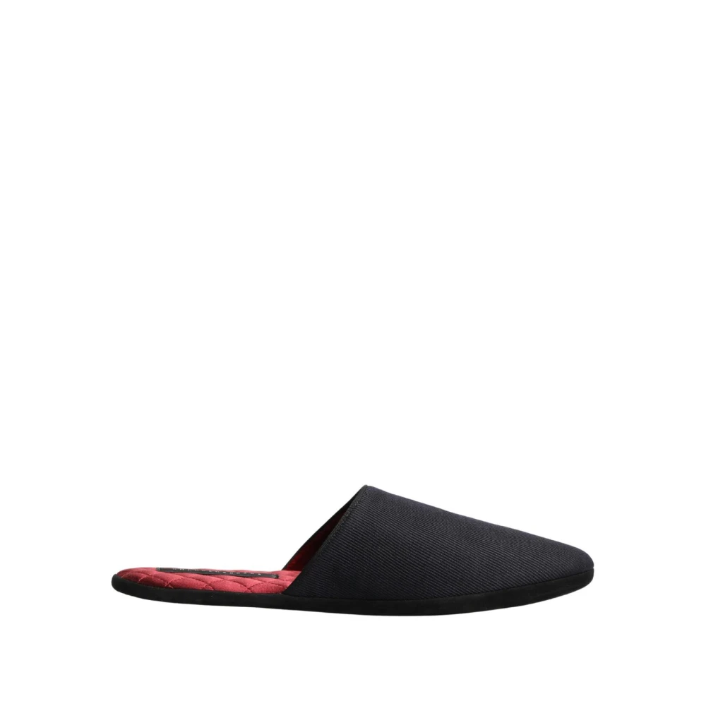 Dolce & Gabbana Homme Bleu Chaussures, Taille: 45 Eu Wool Cotton Chevron Slippers