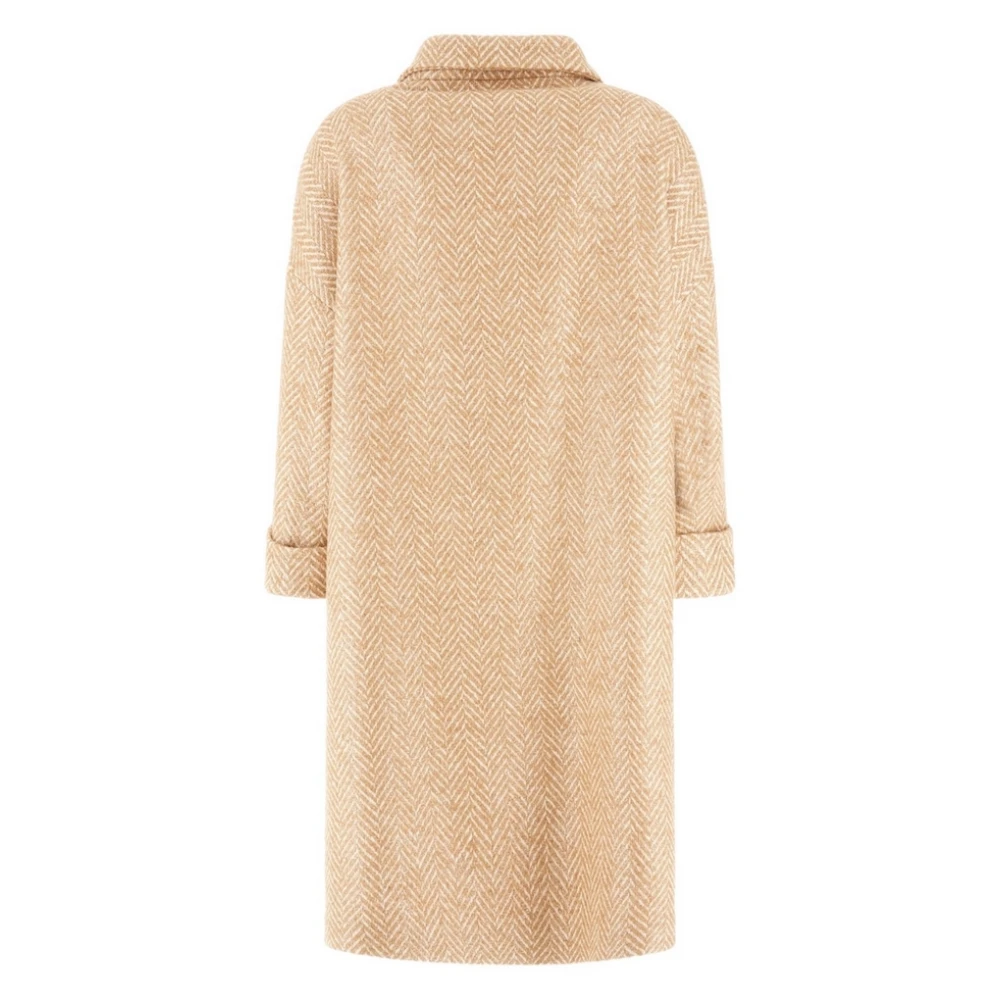 Herno Camel Geruite Jas Brown Dames