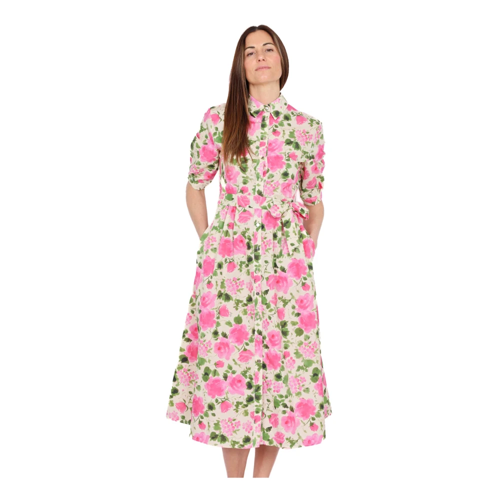 Liu Jo Vrouw Multicolor Kleedjes Dames, Veelkleurig, M, Katoen, Midi Jurken