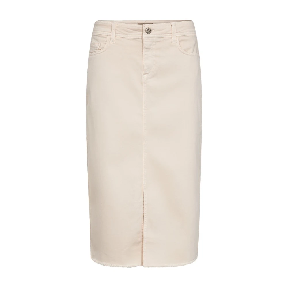 Soyaconcept Moderne Denim Rok met Split Beige Dames
