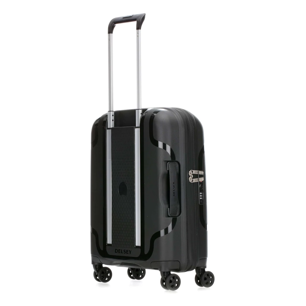 Delsey Clavel Hard Cabin Koffer met 4 Wielen Zwart Black Unisex