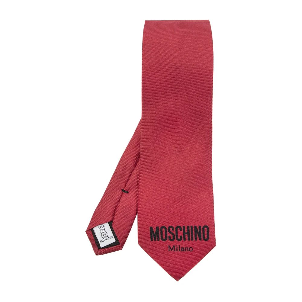 Moschino Stropdas met logo Red Heren