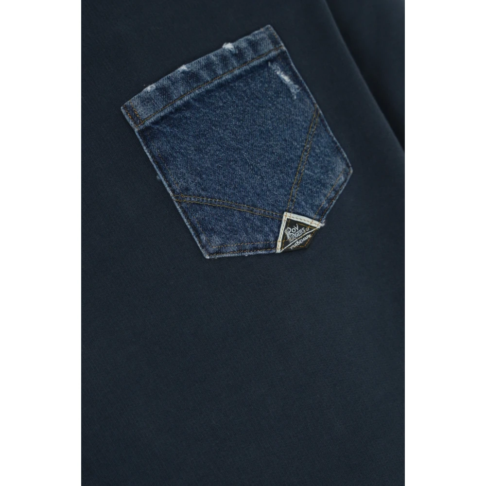 Roy Roger's Denim Heart Pocket Sweatshirt Blue Heren