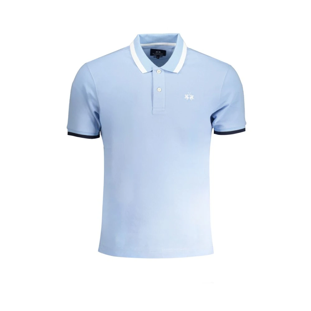 LA MARTINA Blauw Katoenen Poloshirt met Korte Mouwen Blue Heren