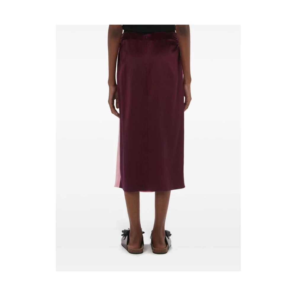 JW Anderson Roze Satijnen Gedrapeerde Rok Pink Dames