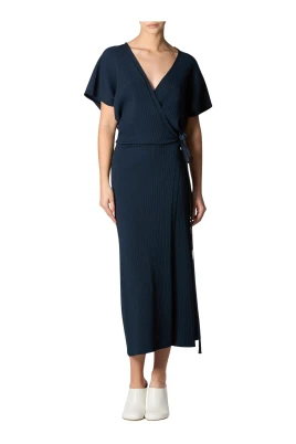 Navy Wrap Klänning