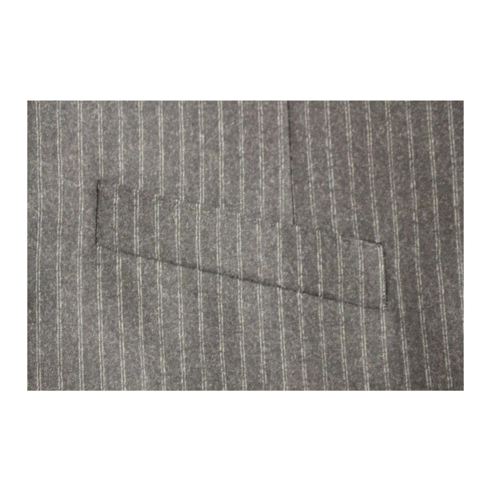 Dolce & Gabbana Grijze Gestreepte Jurk Vest met Logo Gray Heren