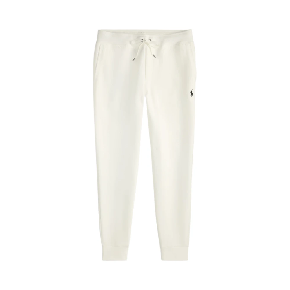 Polo Ralph Lauren Men's White Sweatpants, L, Double-Knit Jogging Trousers