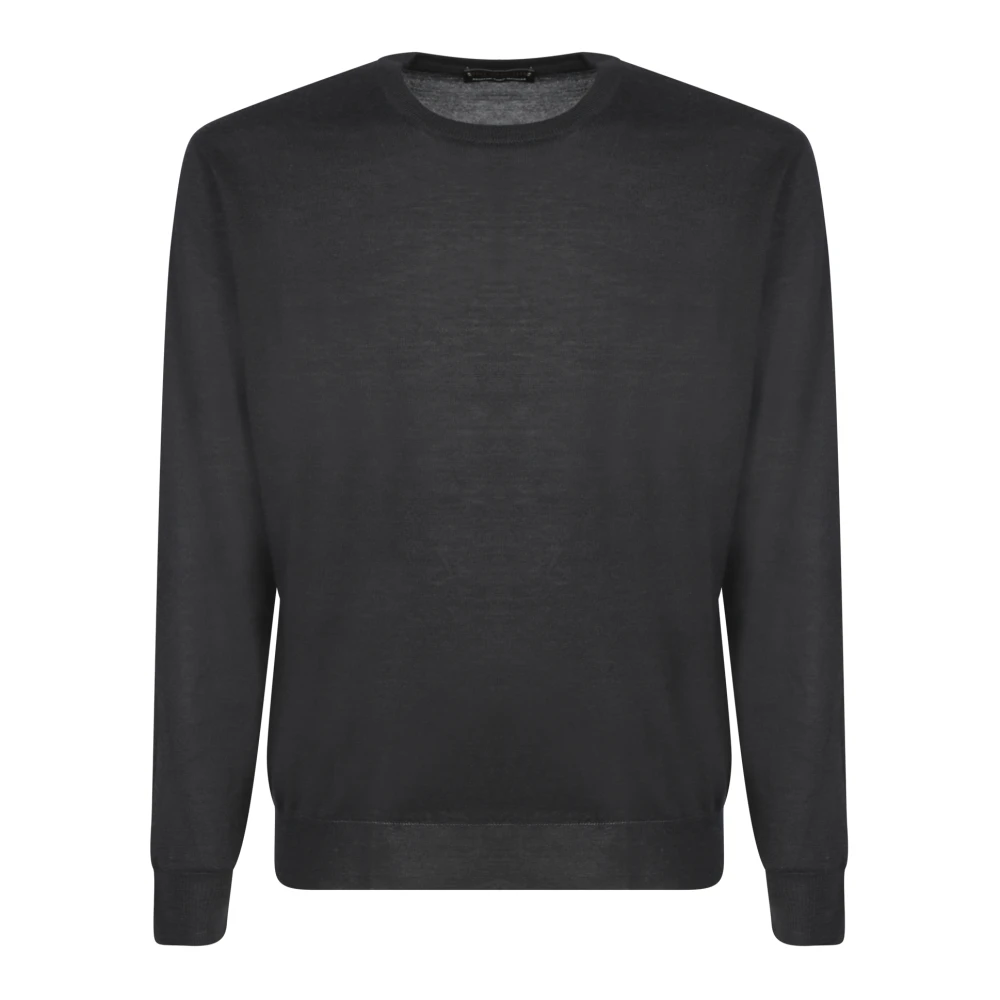 Dell'oglio Luxe Zwarte Gebreide Aw24 Black Heren