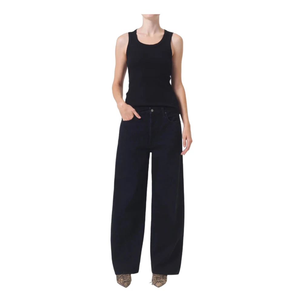 Agolde Zwarte Hemd Black Dames
