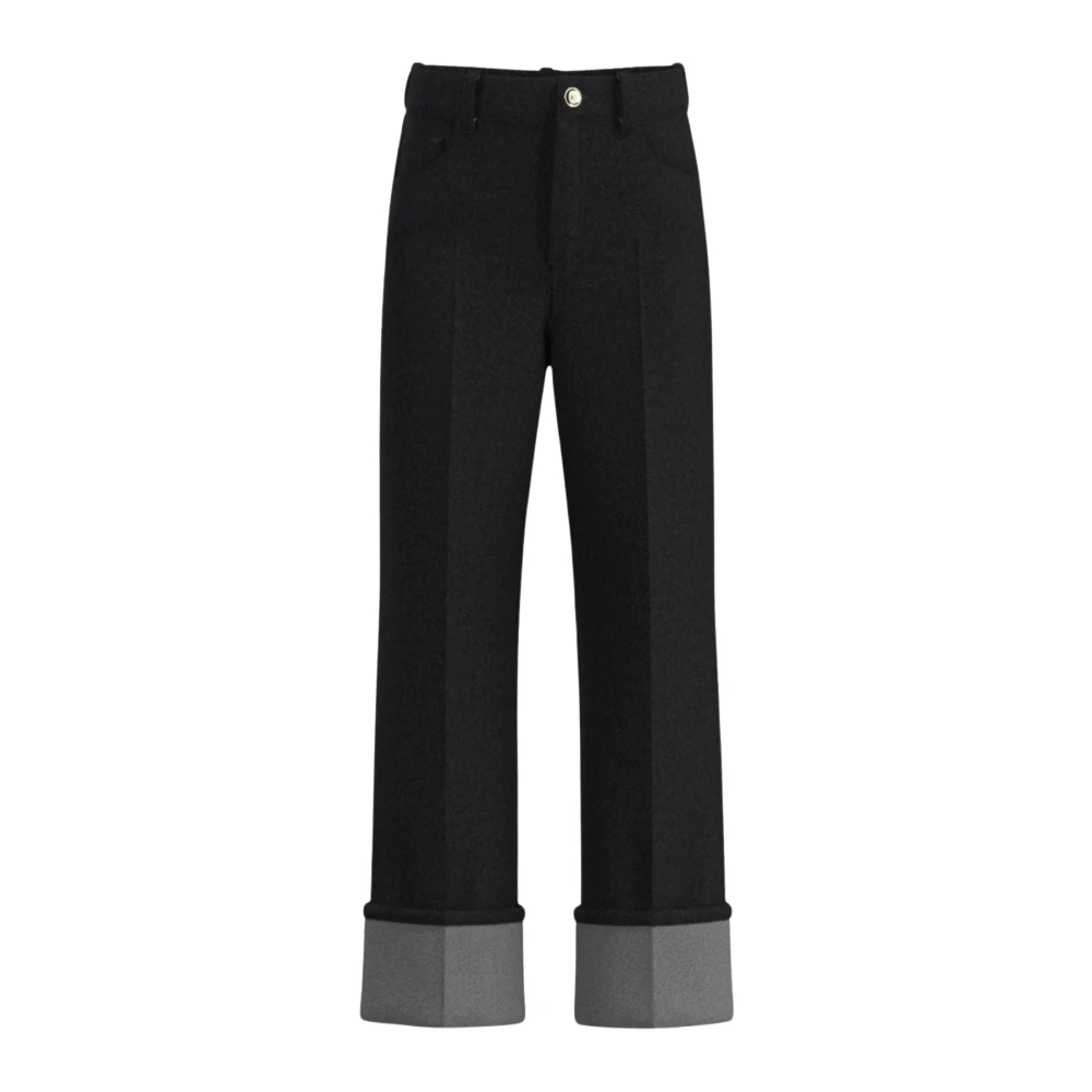 Emme Di Marella Women's Black Straight Trousers