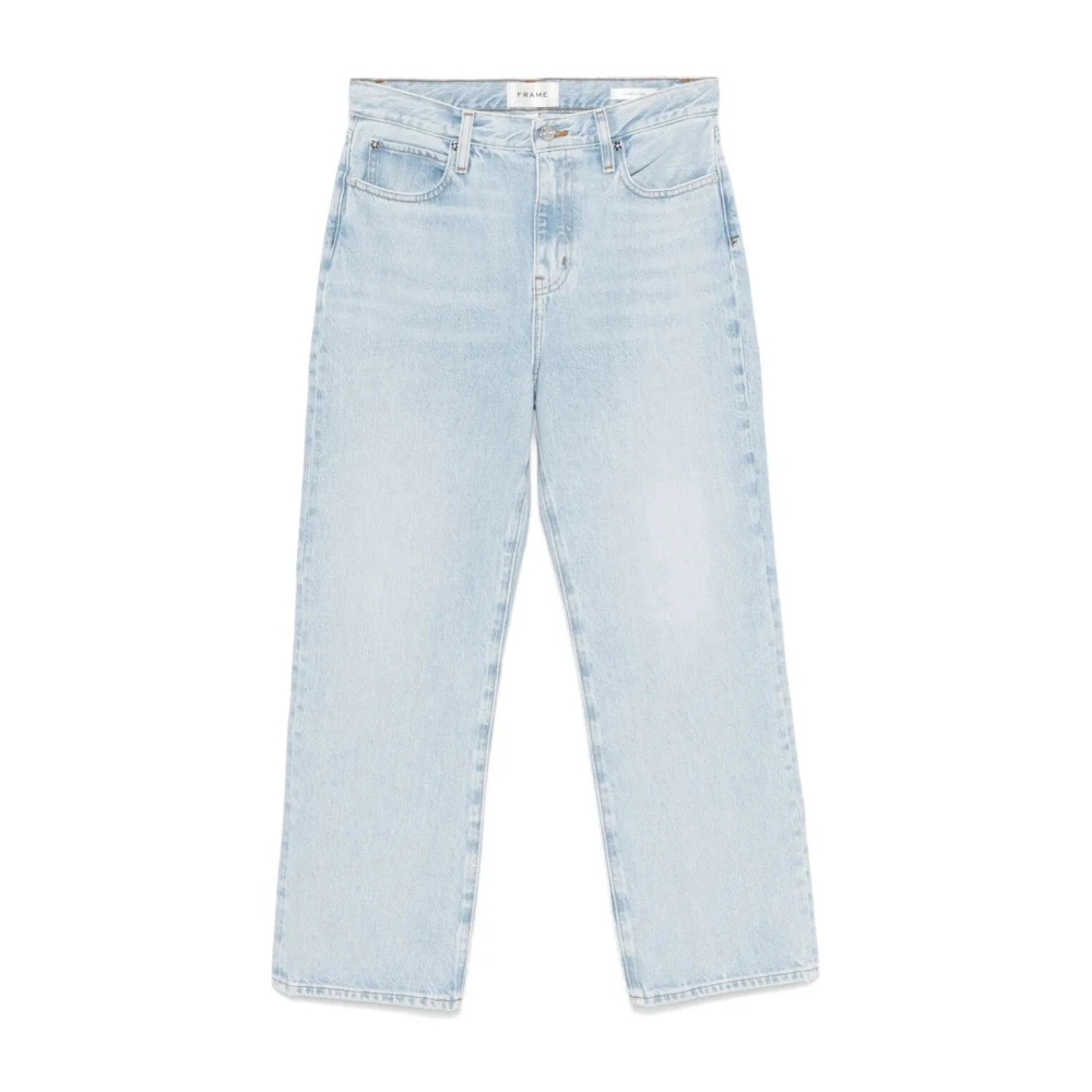 Frame Crop Jeans Blue Dames