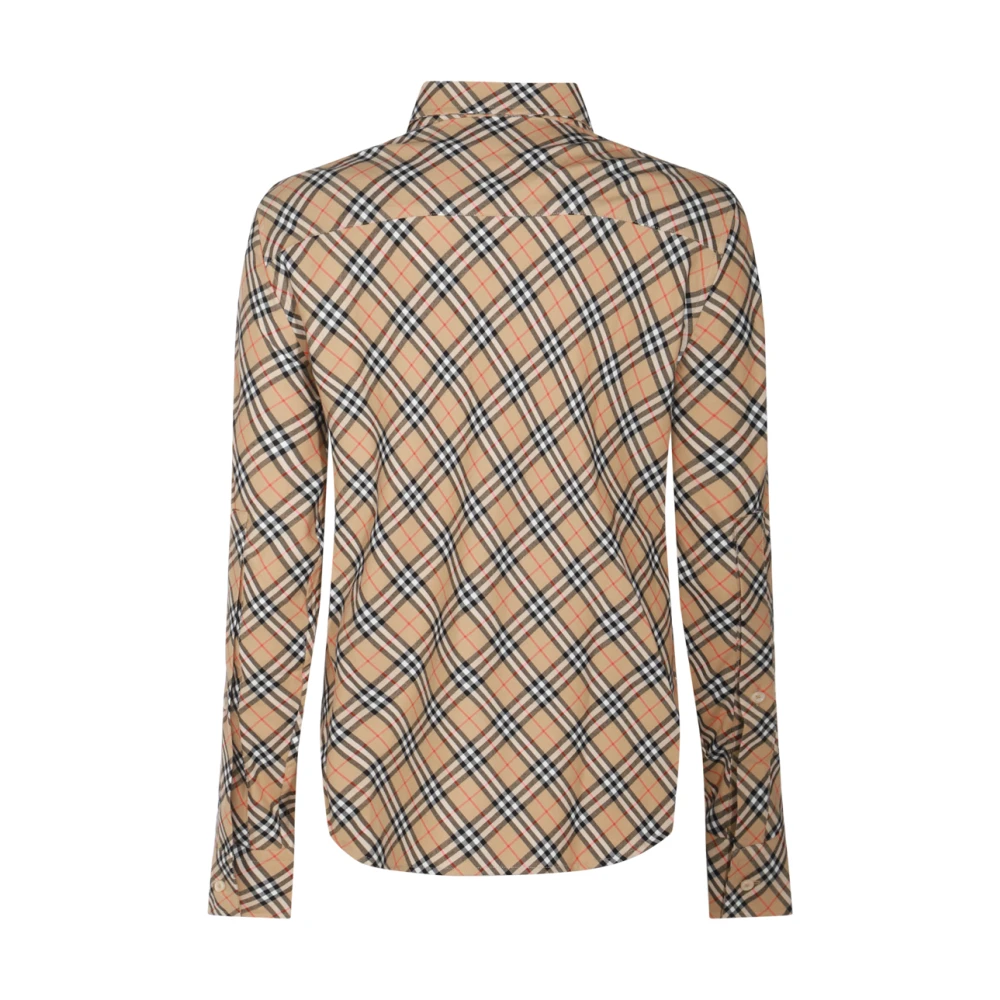 Burberry Geruite Katoenen Overhemd Multicolor Dames