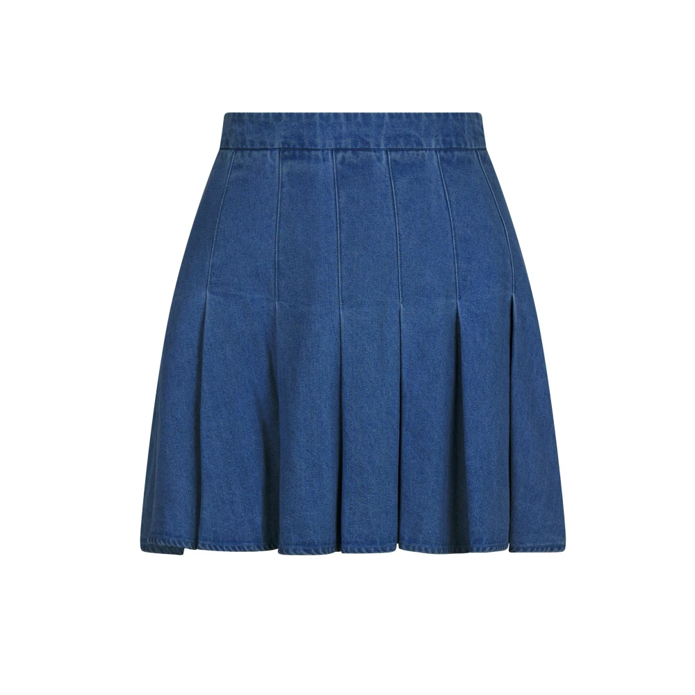 Denim Skjørt med Innebygde Shorts