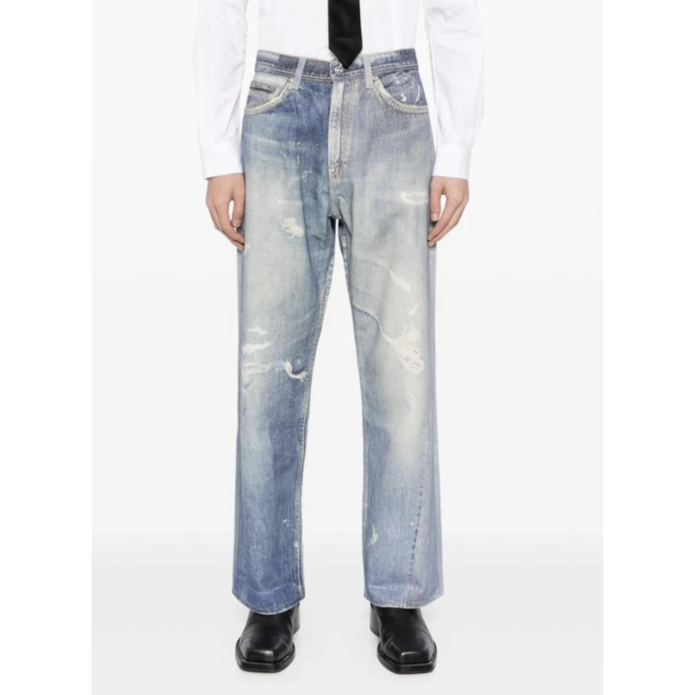 Our Legacy Digital Denim Print Jeans Blue Heren