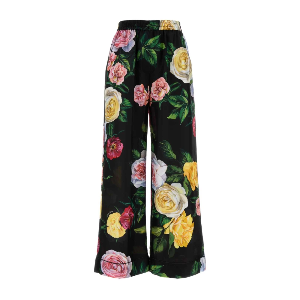 Dolce & Gabbana Gedrukte satijnen wijde pijpen Multicolor Dames