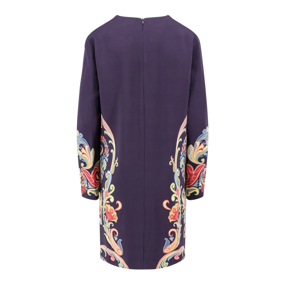 ETRO Iconische Multicolor Viscose Jurk Blue Dames