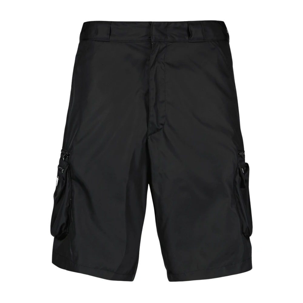 Prada Cargo Broek van Gerecycled Nylon Black Heren