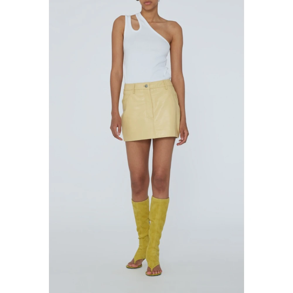 Remain Birger Christensen Leather Skirts Beige Dames