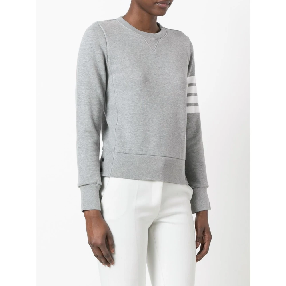 Thom Browne Grijze Sweater met Vier-Streep Gray Dames