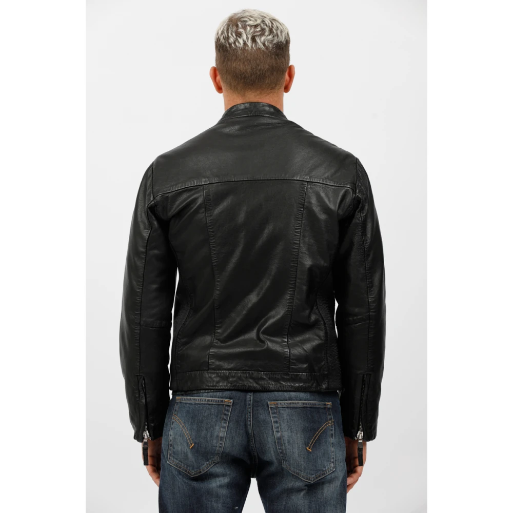 The Jack Leathers Leren bikerjack Black Heren