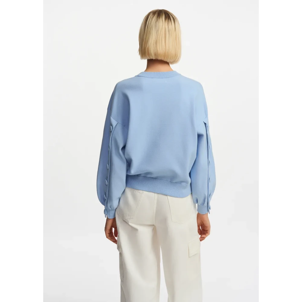 Essentiel Antwerp Knoopversierde Fiore Sweater Blue Dames